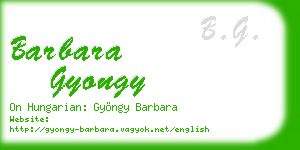 barbara gyongy business card