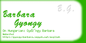 barbara gyongy business card